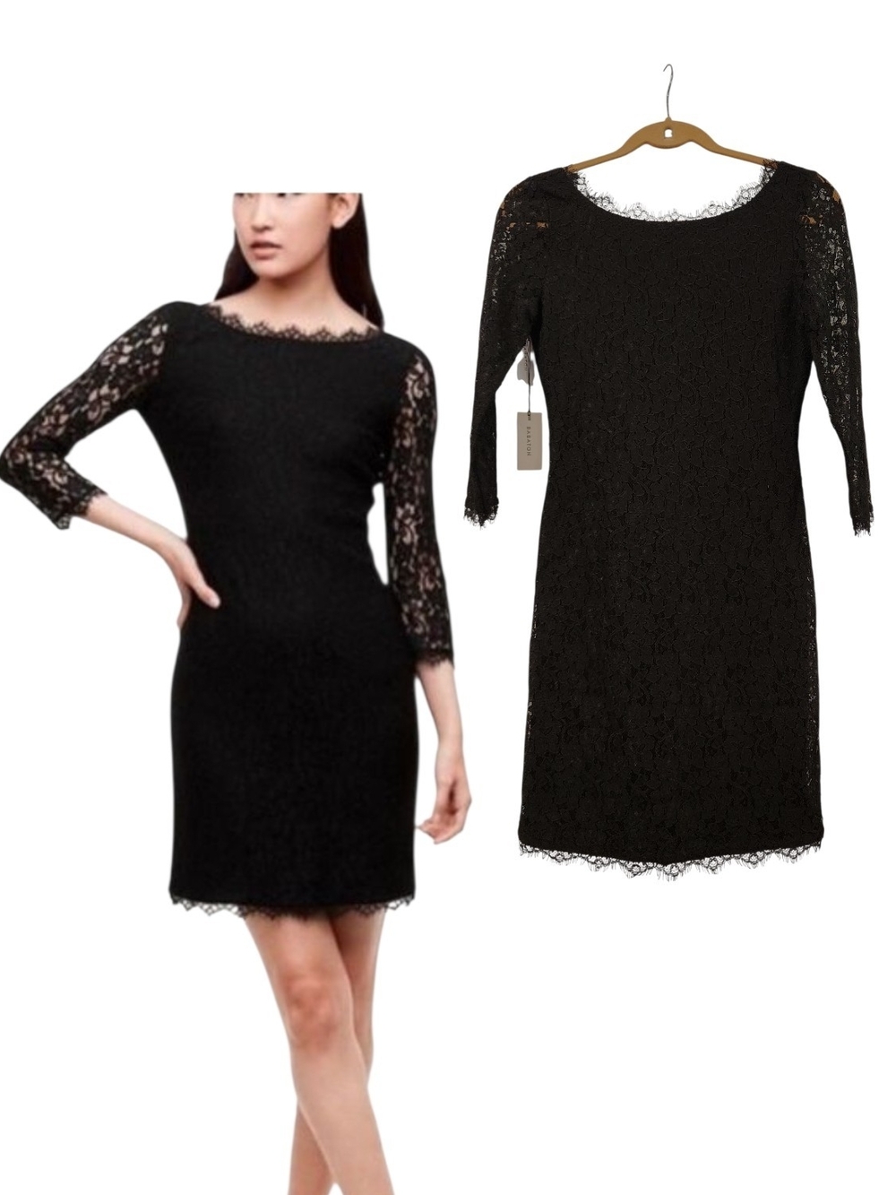 NWT Aritzia Babaton Rafael Black Lace V-Back Mini Cocktail Dress 2 Coquette LBD